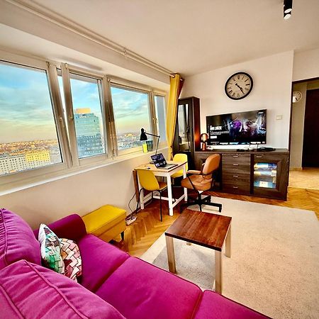 Super Apartment Yellow 2X Metro Fast Wifi 1 Gbs Netflix Panorama Miasta Warsaw Luaran gambar