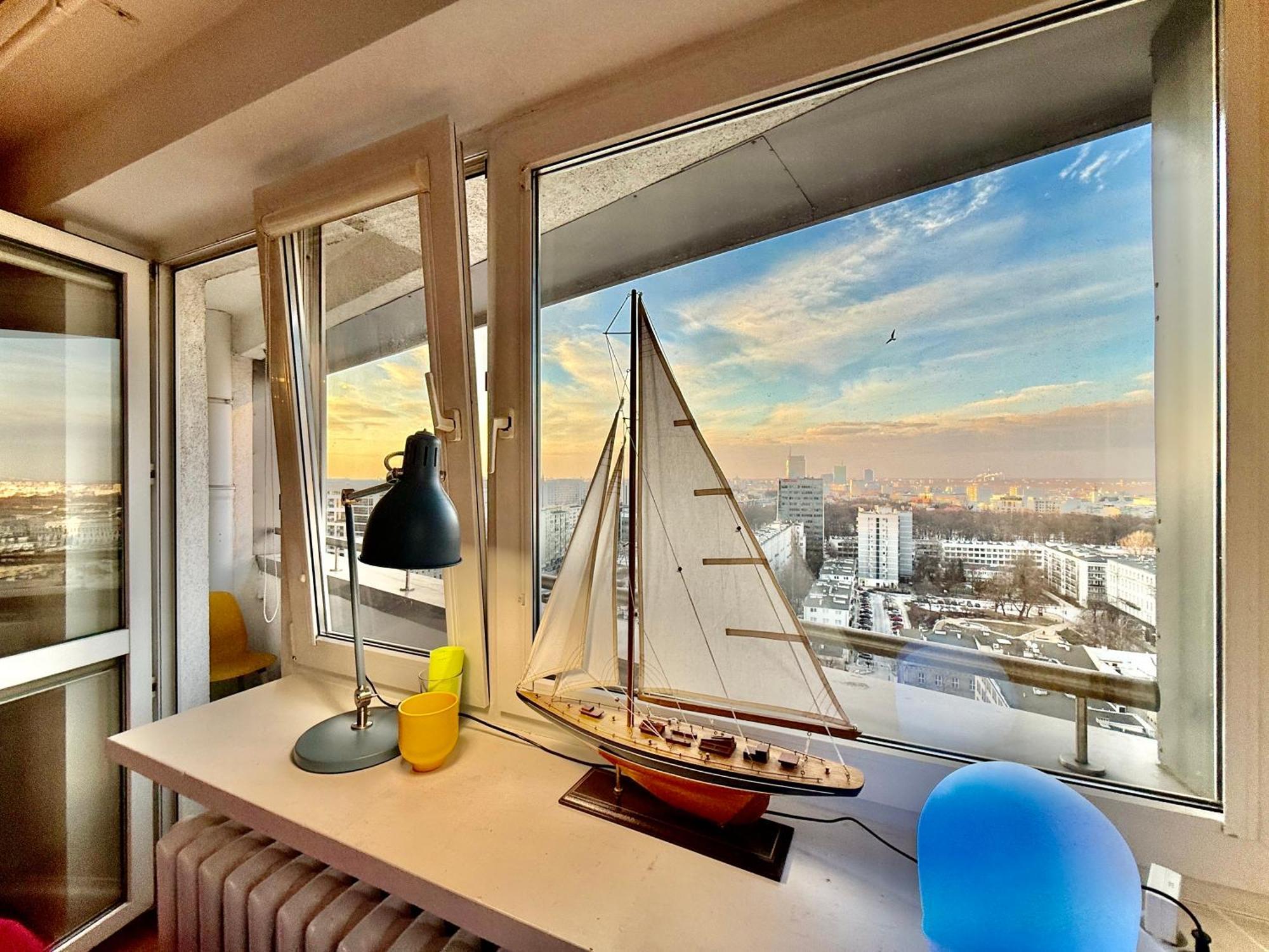 Super Apartment Yellow 2X Metro Fast Wifi 1 Gbs Netflix Panorama Miasta Warsaw Luaran gambar